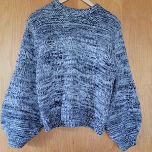 FRAME “Chunky Marl Sweater” in Navy Multi, Wool Knit: Size M - New Never Worn